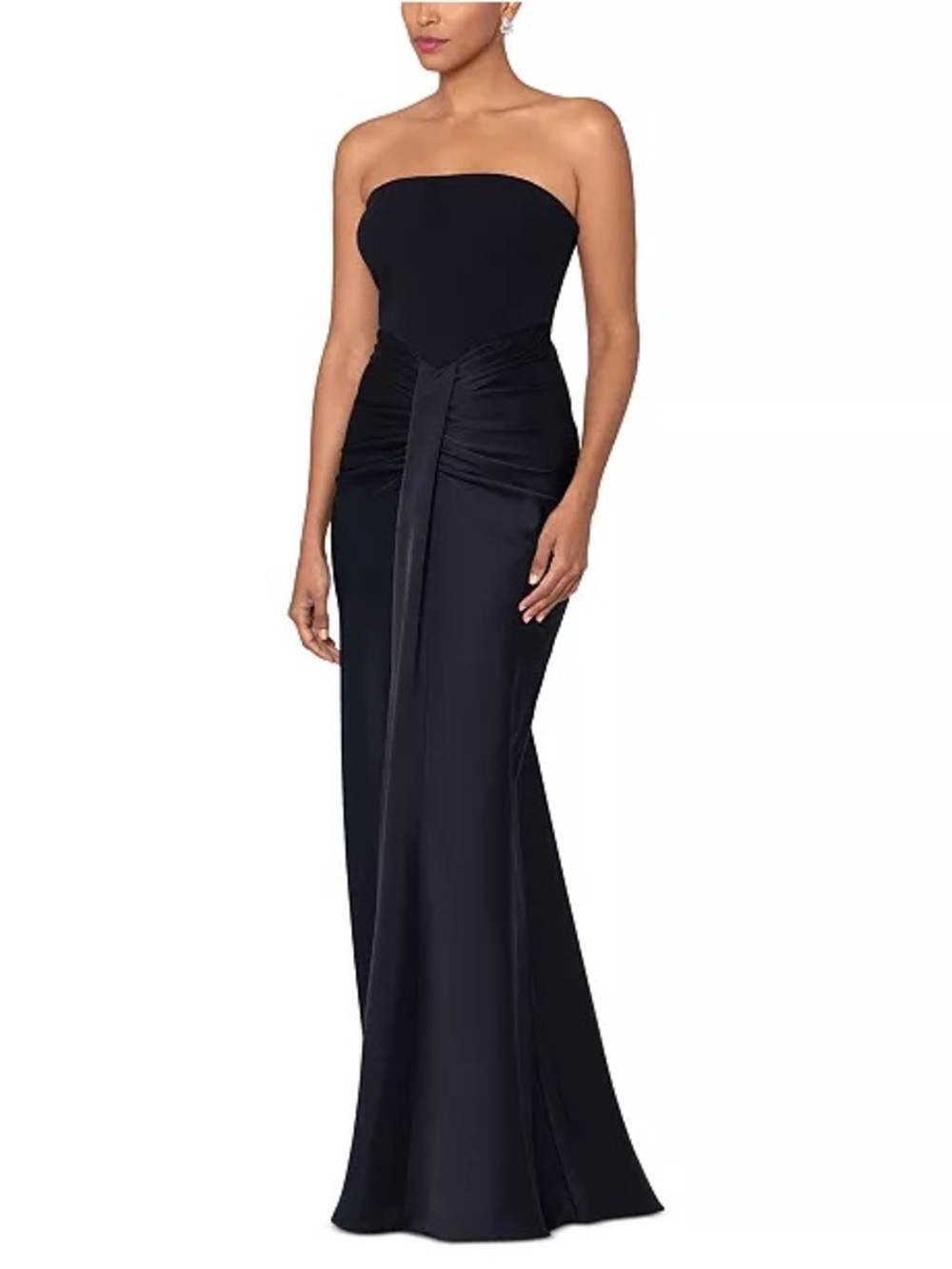 Betsy & Adam Strapless Satin Gown - Picture 3 of 8